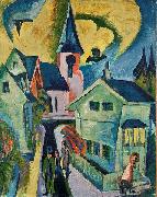 Ernst Ludwig Kirchner Konigstein with red church oil